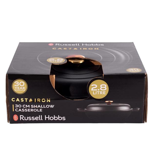 Russell Hobbs 30cm Cast Iron Casserole - Black 