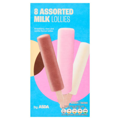 ASDA 8 x 35ml  Assorted Milk Lollies