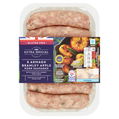 ASDA Extra Special 6 Pork & Armagh Bramley Apple Sausages