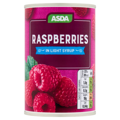 ASDA Raspberries in Light Syrup 300g