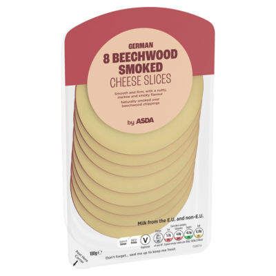 ASDA 8 German Beechwood Smoked Cheese Slices 180g