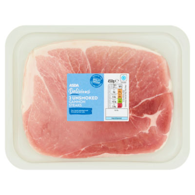 ASDA Delicious 2 Unsmoked Gammon Steaks 450g