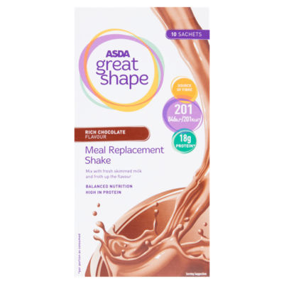 ASDA Great Shape Meal Replacement Shake Rich Chocolate Flavour 10 x 29g (290g)