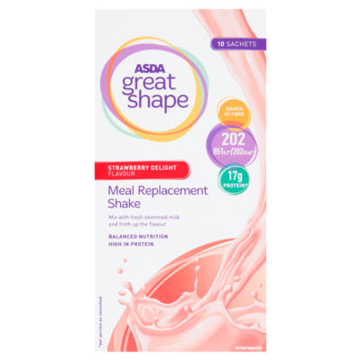 ASDA Great Shape Strawberry Delight Flavour Meal Replacement Shake 10 x 29g (290g)