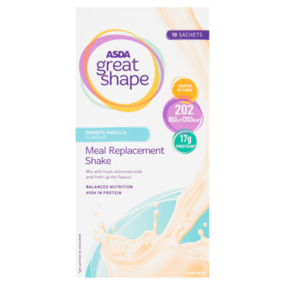 ASDA Asda Great Shape Meal Replacement Shake Smooth Vanilla Flavour 10 x 29g (290g)