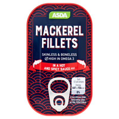 ASDA Mackerel Fillets in a Fiery Hot and Spicy Sauce 125g