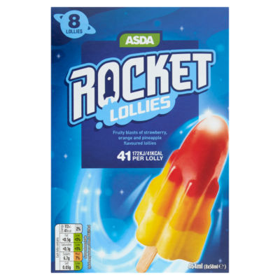 ASDA Rocket Lollies 8 x 58ml (464ml)