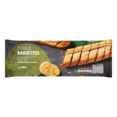 ASDA 2 Garlic Baguettes