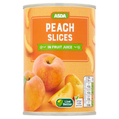 ASDA Peach Slices in Fruit Juice 411g