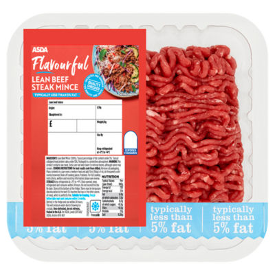 ASDA Flavourful Lean Beef Steak Mince (Typically Less Than 5% Fat)