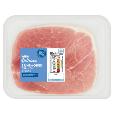 ASDA Delicious 2 Unsmoked Gammon Steaks 550g