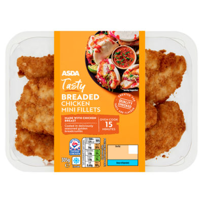 ASDA Tender Breaded Chicken Mini Fillets 305g