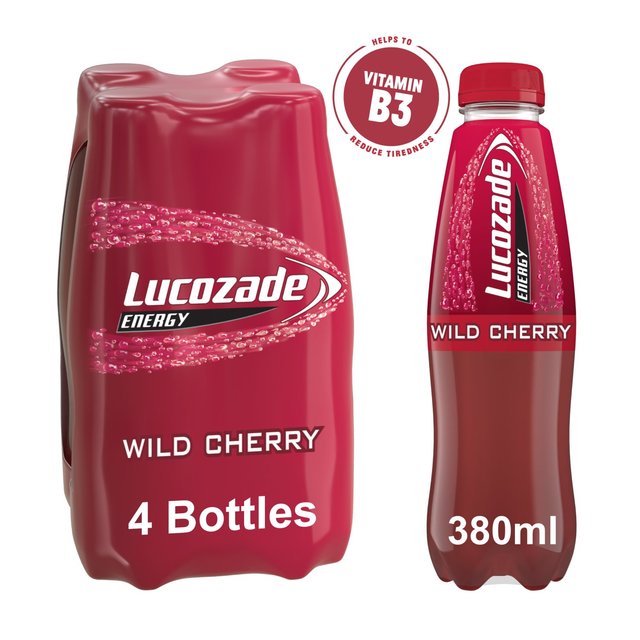 Lucozade Energy Drink Wild Cherry 4x380ml