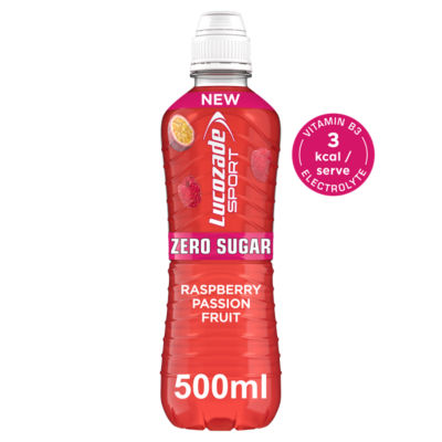 Lucozade Sport Drink Zero Sugar Raspberry & Passionfruit  500ml