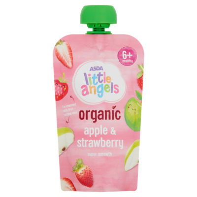 LITTLE ANGELS by ASDA Organic Apple & Strawberry Baby Food 6+ Months