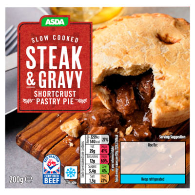 ASDA Steak & Gravy Shortcrust Pie 200g