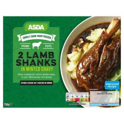 ASDA 2 Lamb Shanks in Minted Gravy