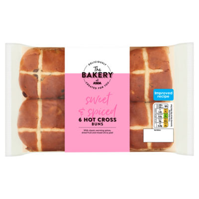 The BAKERY at ASDA 6 Hot Cross Buns