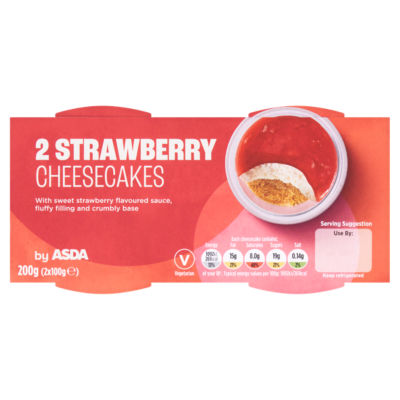 ASDA 2 Strawberry Cheesecakes