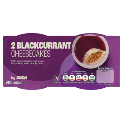 ASDA Blackcurrant Cheesecakes 2 x 100g (200g)