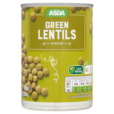 ASDA Green Lentils in Water 390g