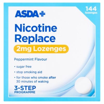 ASDA Nicotine Replace 2mg Lozenges Peppermint Flavour 144 Lozenges