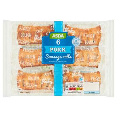 ASDA 6 Pork Sausage Rolls 6 x 60g (360g)