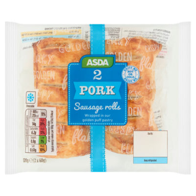 ASDA Pork Sausage Rolls 2 x 60g (120g)