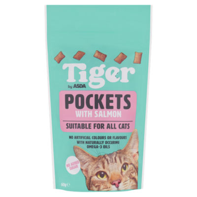 Tiger by ASDA Pockets With Salmon Suitable For All Cats 60g