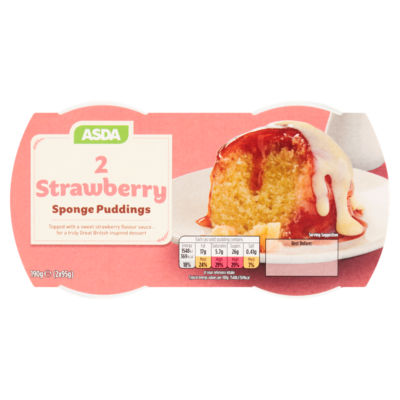 ASDA Strawberry Sponge Puddings 2x95g (190g)