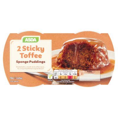 ASDA Sticky Toffee Sponge Puddings 2 x 95g (190g)