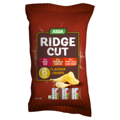 ASDA Ridge Cut Meaty Variety Multipack Crisps