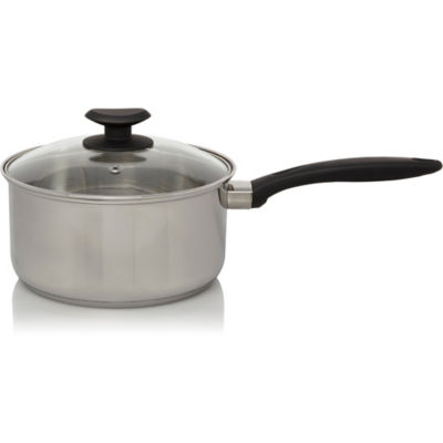 George Home Stainless-steel Saucepan and Glass Lid - 20cm