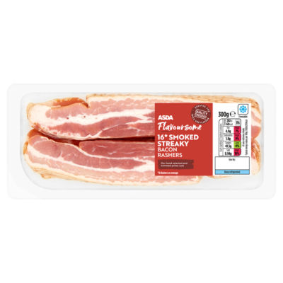 ASDA Flavoursome 16* Smoked Streaky Bacon Rashers