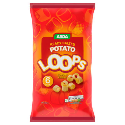 ASDA Asda Ready Salted Flavour Potato Loops 6 x 24g (144g)