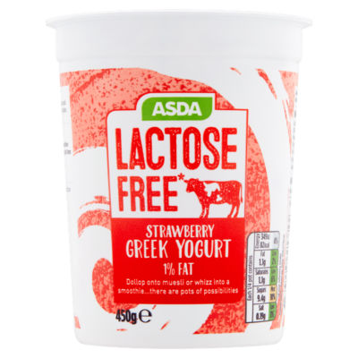 ASDA Lactose Free Creamy Strawberry Greek Yogurt 450g