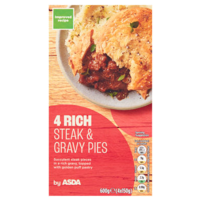 ASDA 4 Steak & Gravy Pies