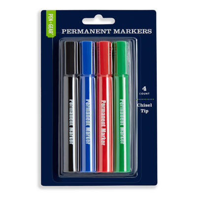 Pen & Gear Assorted Colour Permanent Markers 4 Pack