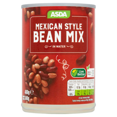 ASDA Mexican Style Bean Mix in Water 400g