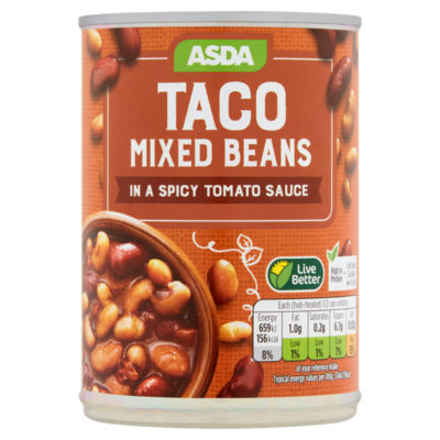 ASDA Taco Mixed Beans in a Spicy Tomato Sauce 395g