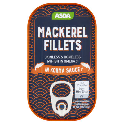 ASDA Mackerel Fillets in Korma Sauce 125g