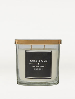 George Home Classic Rose and Oud Double Wick Candle