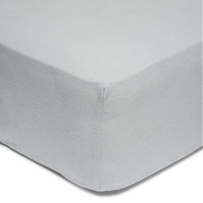 George Home Grey Brushed Cotton Fitted Sheet - Double