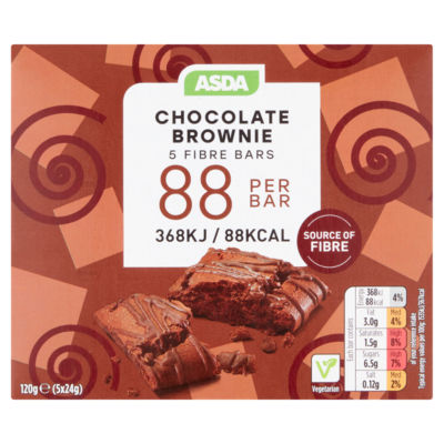 ASDA Chocolate Brownie Fibre Bars 5 x 24g (120g)