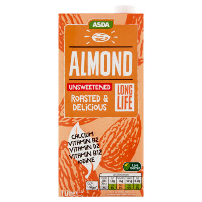 Plant Based by ASDA Almond Unsweetened Drink 1 Litre