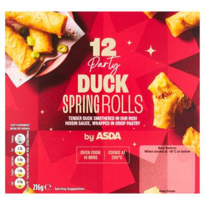 ASDA 12 Party Duck Spring Rolls 216g