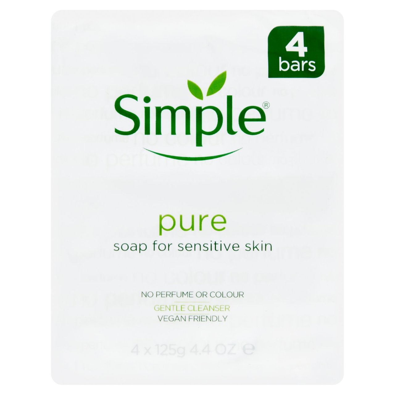 Simple Pure Bar Soap 4 x 100g