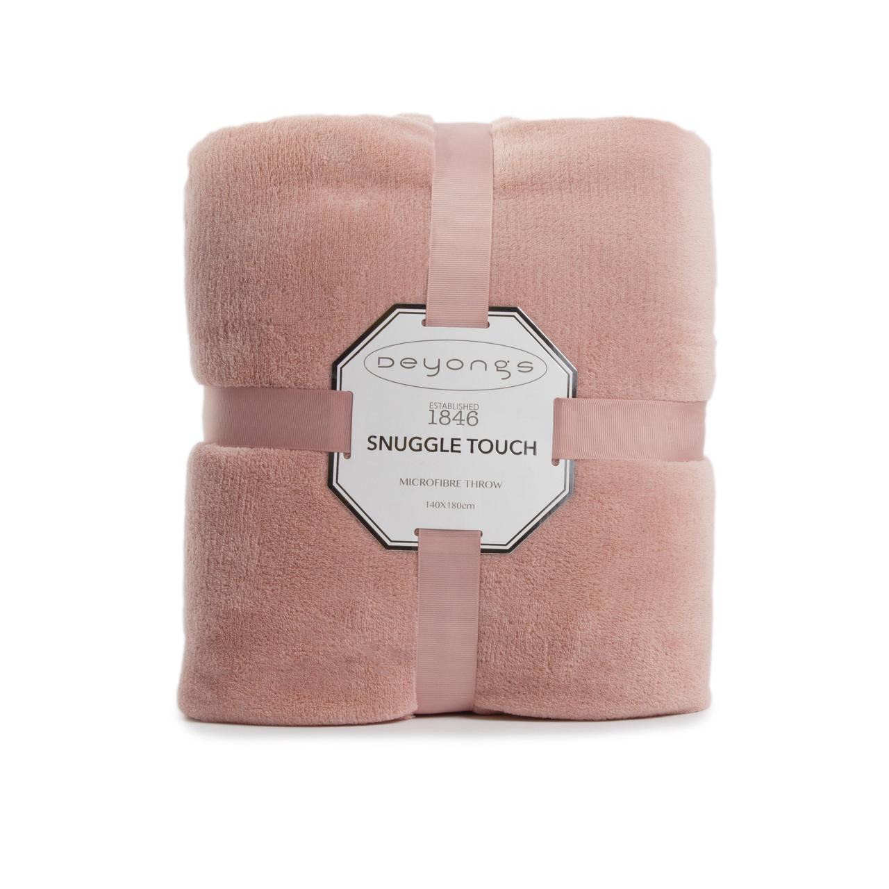 Deyongs Snuggle Touch Fleece Pink Throw 