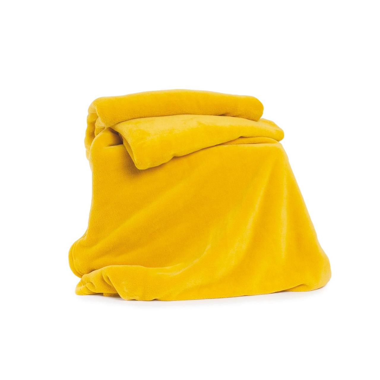 Deyongs Snuggle Touch Fleece Mustard Throw 