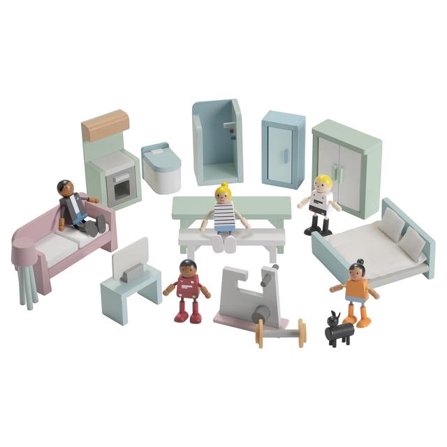 8th Wonder Wooden Dollshouse Furniture And Family Set 